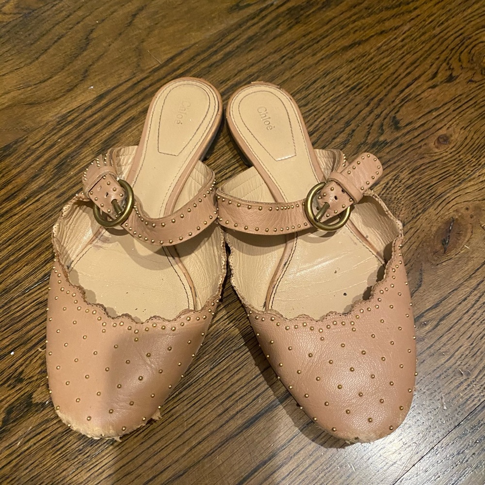 Chloe Slides in Nude with Studs
